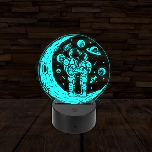3D LED lámpa - Asztronauta szerelmes pár