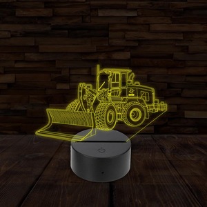 3D LED lámpa - Buldózer