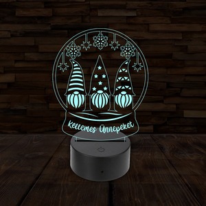 3D LED lámpa - Karácsonyi manók
