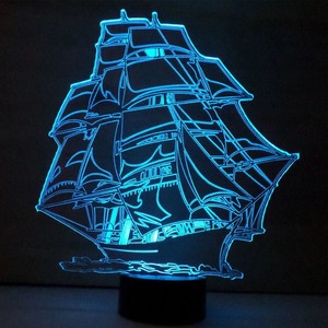 3D LED lámpa - Árbócos hajó