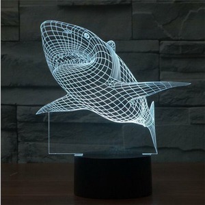 3D LED lámpa - Nagy fehér cápa