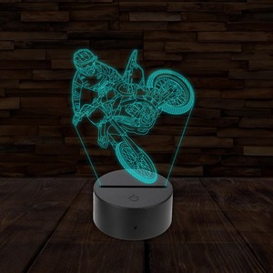 3D LED lámpa - Cross motor
