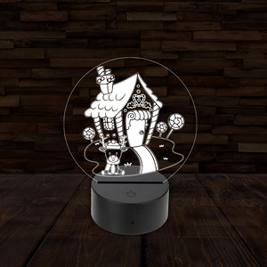 3D LED lámpa - Mézeskalács ház
