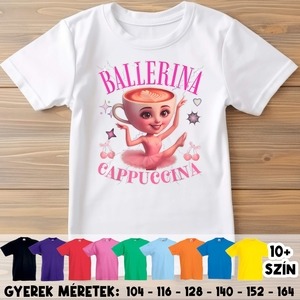Ballerina Cappuccina brainrot gyerek póló Ballerina Cappuccina brainrot gyerek póló