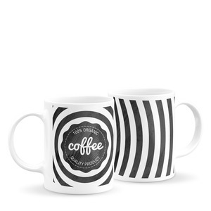 Black and white kávés bögre 1