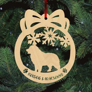 Fa karácsonyfadísz - Berni pásztorkutya