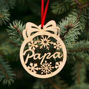 Fa karácsonyfadísz – Papa