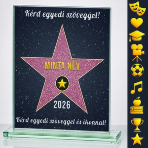 Hollywoodi csillag egyedi üveg díj Hollywoodi csillag egyedi üveg díj